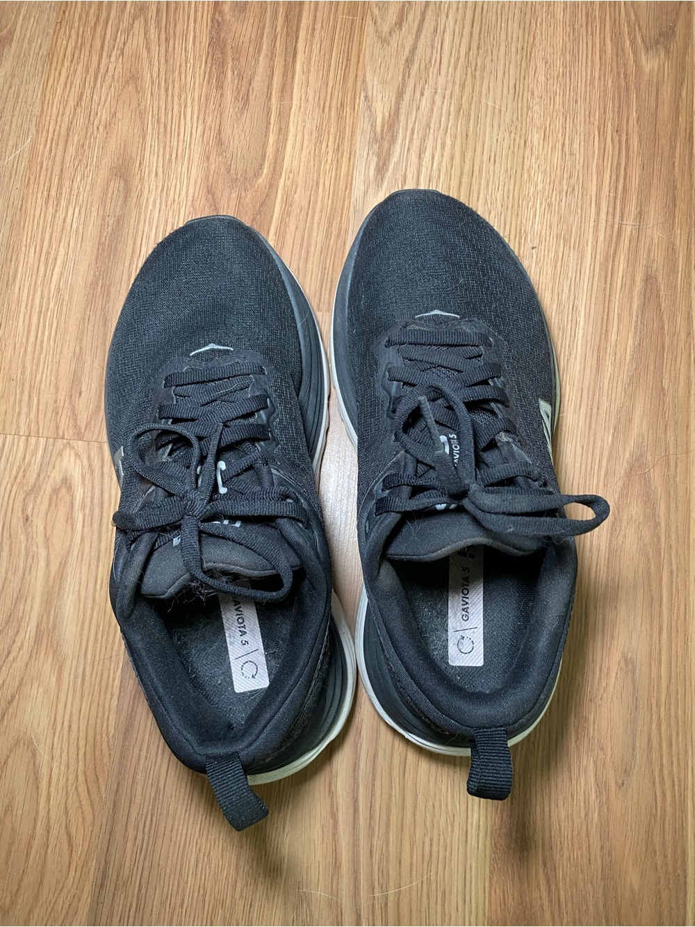 Hoka kids Black Athletic Running Shoes with White Midsole